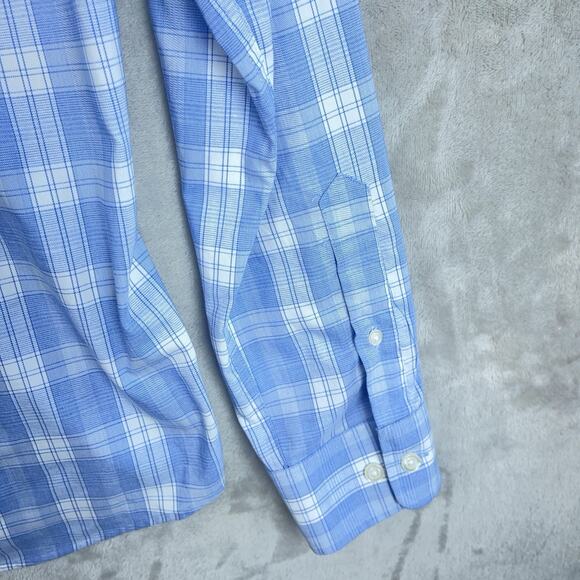 Johnnie O Performance Blaise Laguna Blue Bamboo Mix Long Sleeve Shirt Size Med - Picture 5 of 12